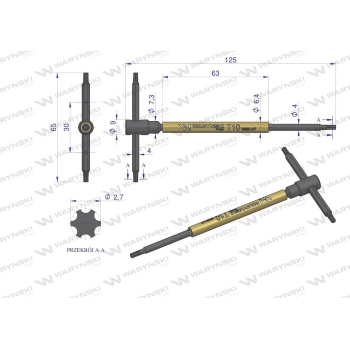Waryński, klucz T ze spinnerem TORX T55, WMK156