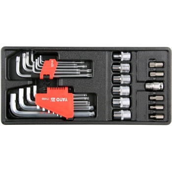 Yato, wkład do wózka, klucze hex torx, nasadki, 31szt, YT-55451