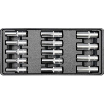 Yato, wkład do wózka, zestaw nasadek długich 8-21, 1/2"", 14szt, YT-5539