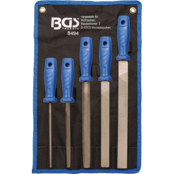 BGS, pilniki ślusarskie 150-250 mm, 5 szt, B.8494