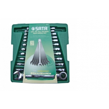 Sata klucze płasko oczkowe z grzechotką 12el. 8 -19mm, GL09040