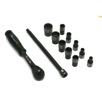 Waryński, zestaw grzechotka, przedłużka, nasadki 1/4", 12el, WMZ010